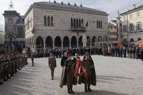 La cerimonia per il centenario della liberazione del capoluogo friulano dall'occupazione austro-tedesca.